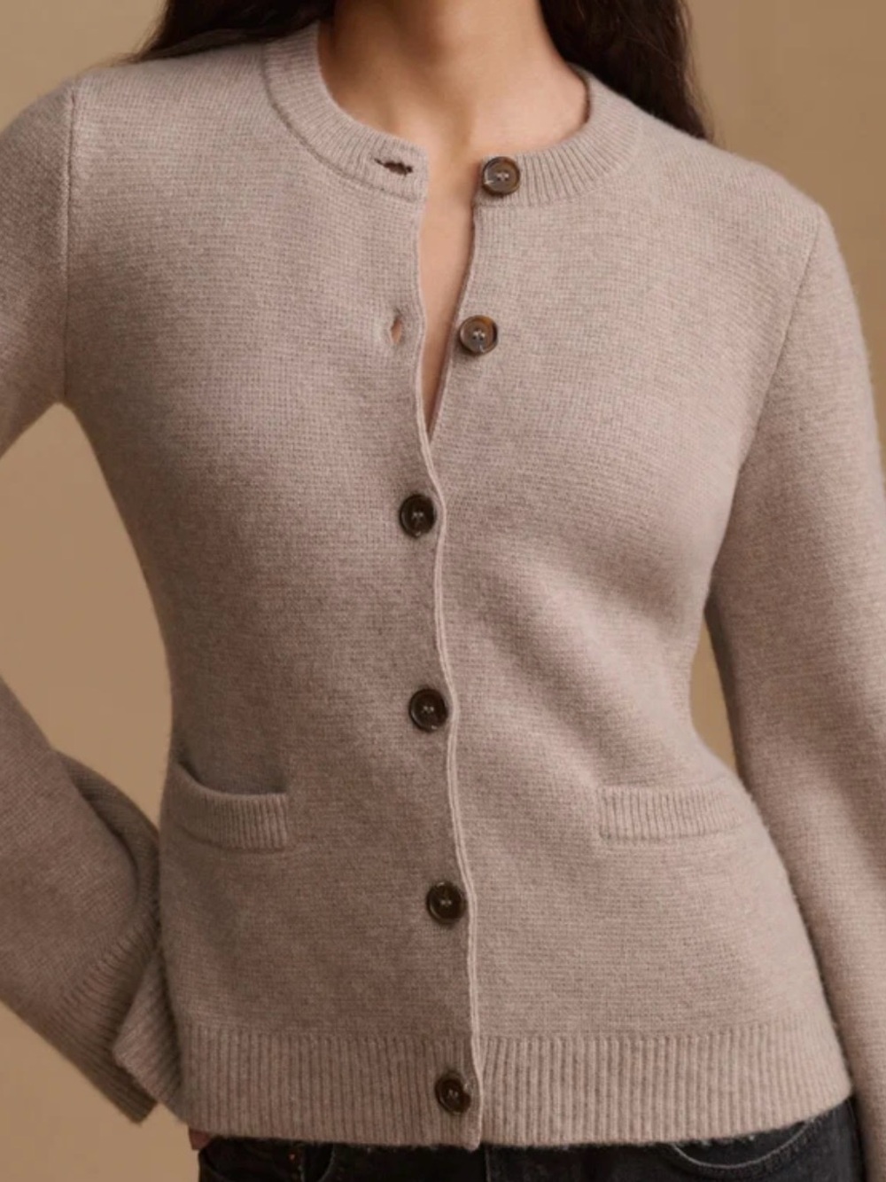 Jenni Kayne Taupe Classic Cooper Cardigan